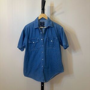 Vintage Solutions Original Women Size M Blue Denim Button Down Shirt